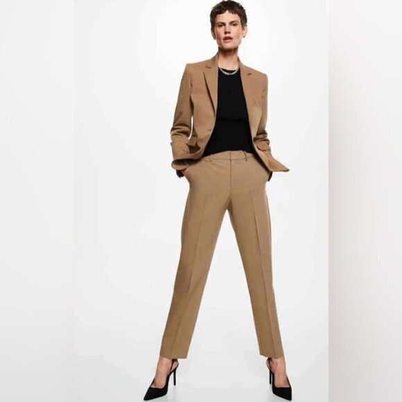 Mango, Women's Pleated suit trousers, Color: Medium Brown. Size: 1 (US). NWT. - Picture 5 of 11